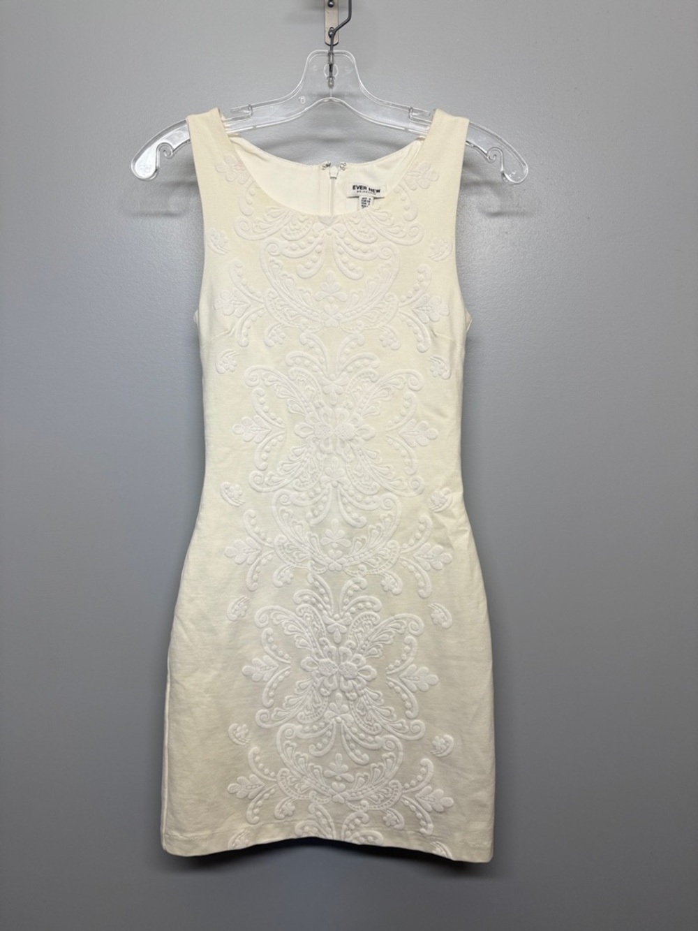 Ever New Ivory Embroidered Scoop Neck Dress